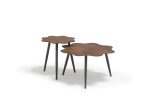 Flora 28" Outdoor Flower Shape Side Table Walnut Finish Laminate & Black by Whiteline Modern Living