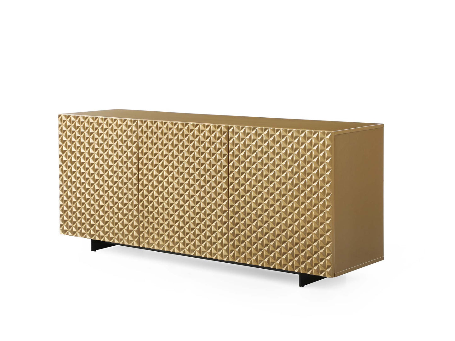 Harper 70" Buffet in Geometric High Gloss Gold & Black Metal by Whiteline Modern Living