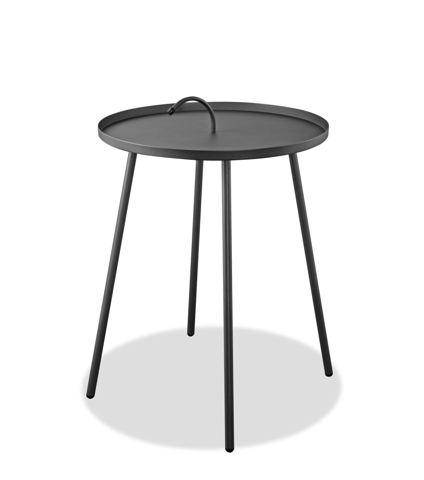 Jett Indoor Outdoor Side Table w/ Handle in Grey Steel by Whiteline Modern Living