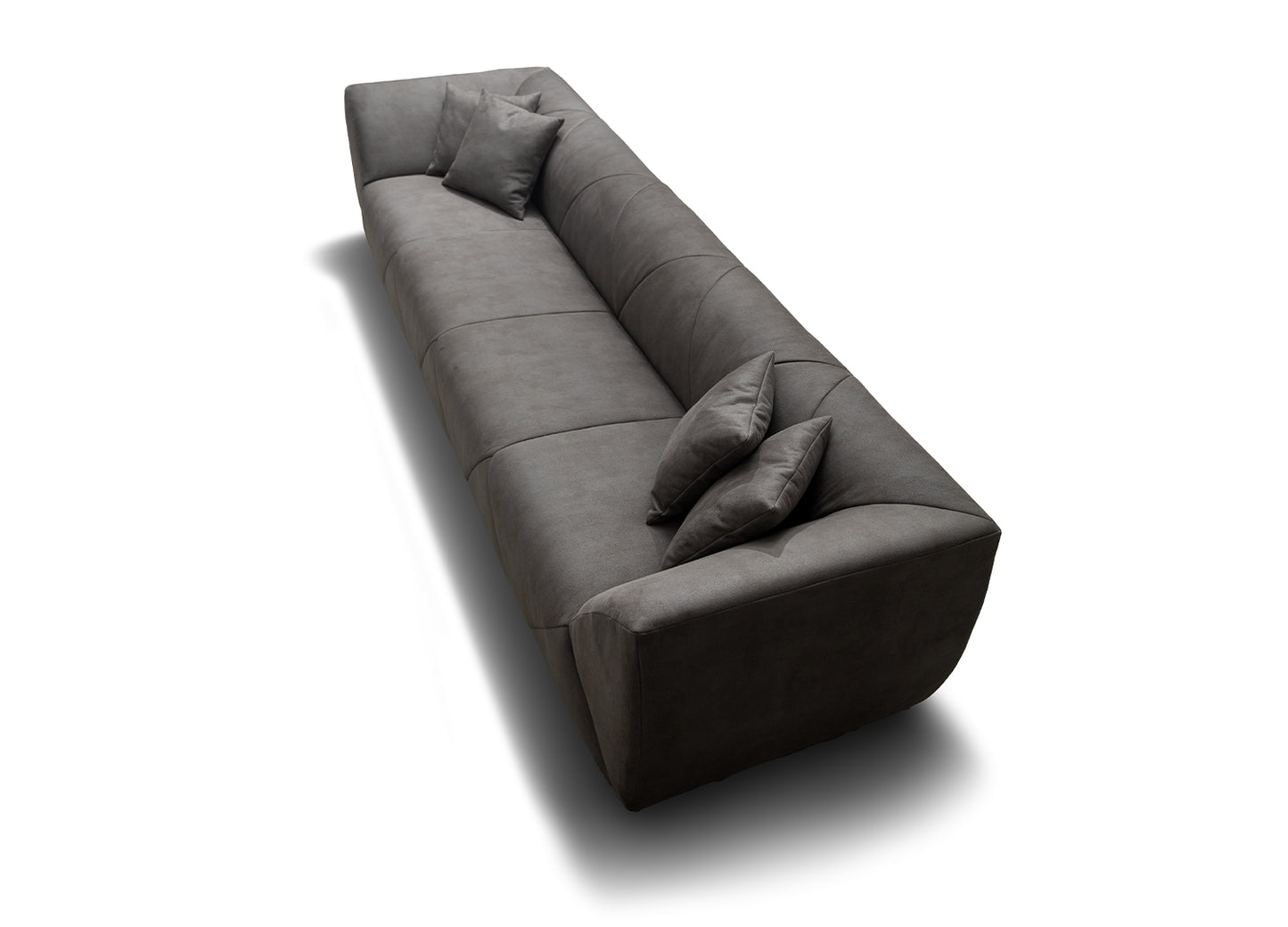 Quarry Sofa in Quilted Dark Grey Nubuk & Black by Whiteline Modern Living