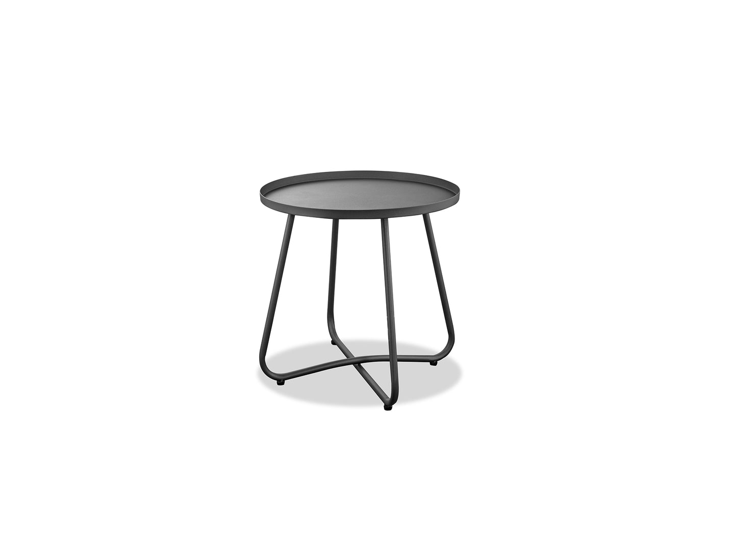 Talon Indoor Outdoor Side Table in Grey Powder Coated Steel by Whiteline Modern Living