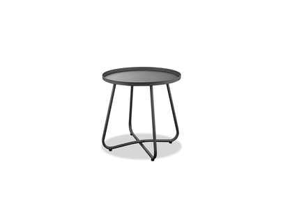 Talon Indoor Outdoor Side Table in Grey Powder Coated Steel by Whiteline Modern Living