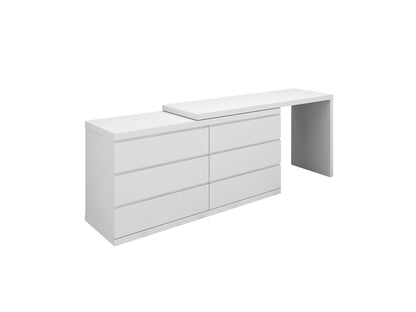 Anna Eddy Single & Double Dresser Extension in High Gloss White by Whiteline Modern Living