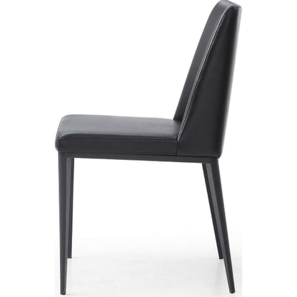 Carrie Dining Chair in Light Grey Eco Leather & Sanded Black Steel by Whiteline Modern Living