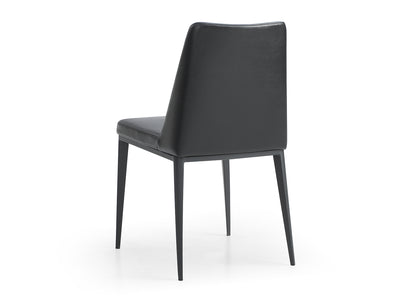 Carrie Dining Chair in Black Eco Leather & Sanded Black Steel by Whiteline Modern Living