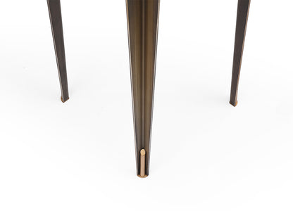 Nia 24"H Nest Side Table in Brushed Bronze & Gold Metal by Whiteline Modern Living