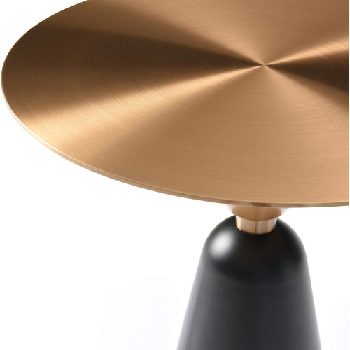 Zora Side Table in Brushed Brass Finish Stainless Steel & Black Metal by Whiteline Modern Living