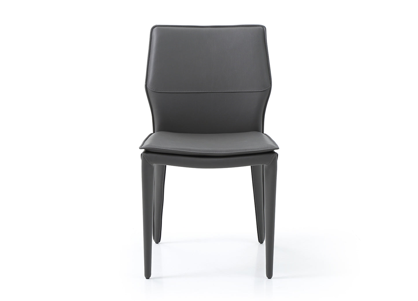 Miranda Dining Chair in Dark Grey Leatherette (Set of 2) by Whiteline Modern Living