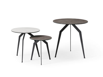 Santiago Side Table in Glass, Ceramic & Black Iron (Set of 3) by Whiteline Modern Living