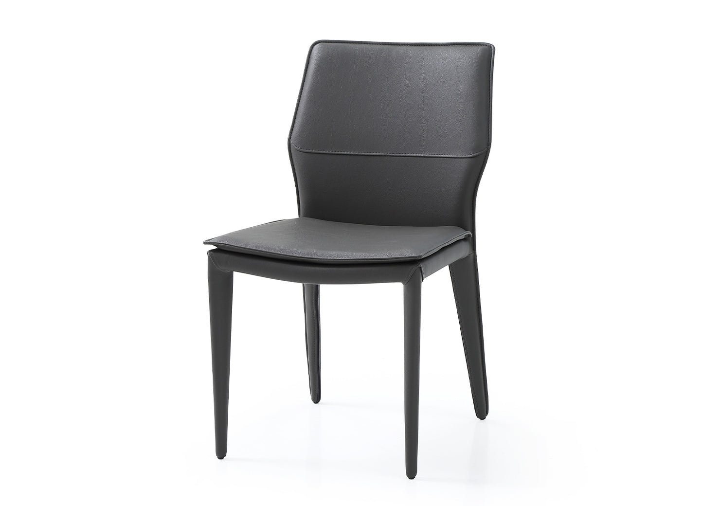 Miranda Dining Chair in Dark Grey Leatherette (Set of 2) by Whiteline Modern Living