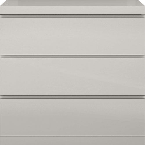 Anna 3 Drawer Single Dresser in High Gloss Light Grey Finish by Whiteline Modern Living