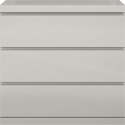 Anna 3 Drawer Single Dresser in High Gloss Light Grey Finish by Whiteline Modern Living