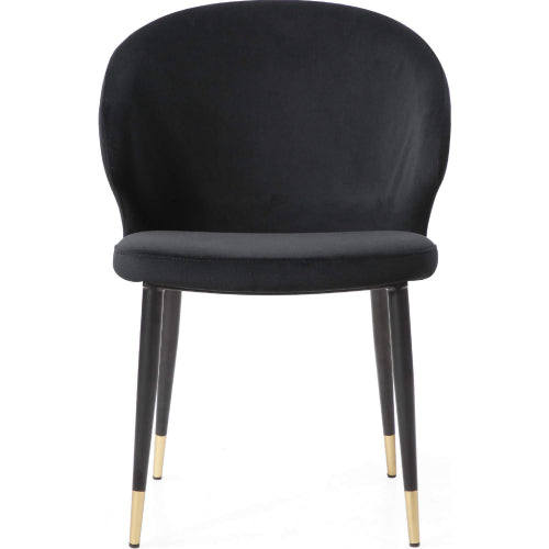 Gracie Dining Chair in Black Velvet, Black Steel & Gold by Whiteline Modern Living