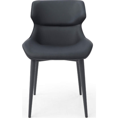 Morocco Dining Chair in Black Eco Leather & Black Sanded Steel by Whiteline Modern Living