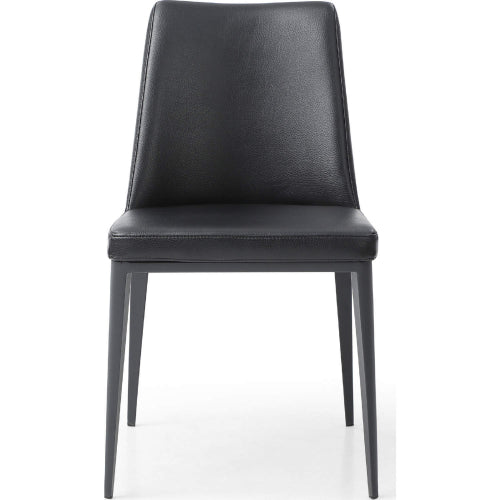 Carrie Dining Chair in Light Grey Eco Leather & Sanded Black Steel by Whiteline Modern Living