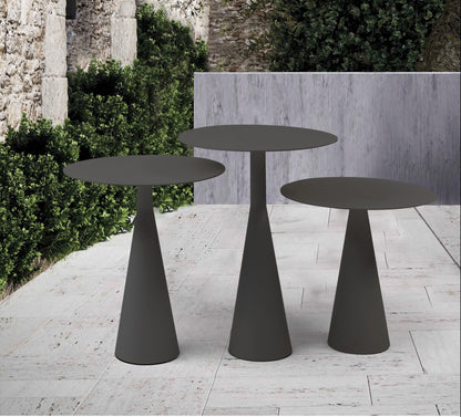 Whiteline Modern Outdoor Living ST1733L-CMT Ireland Large, Medium or Small Aluminum Outdoor Side Table, Grey