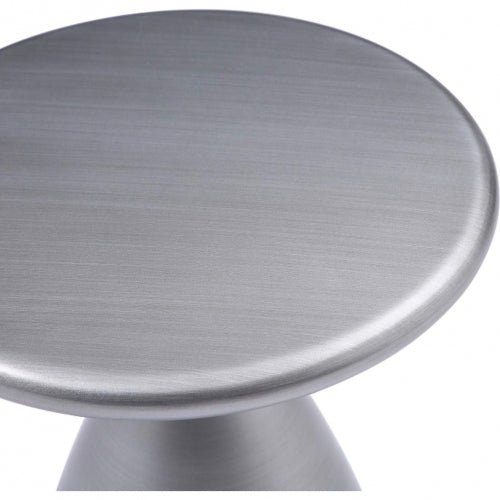 Ayla Side Table in Brushed Silver Metal by Whiteline Modern Living