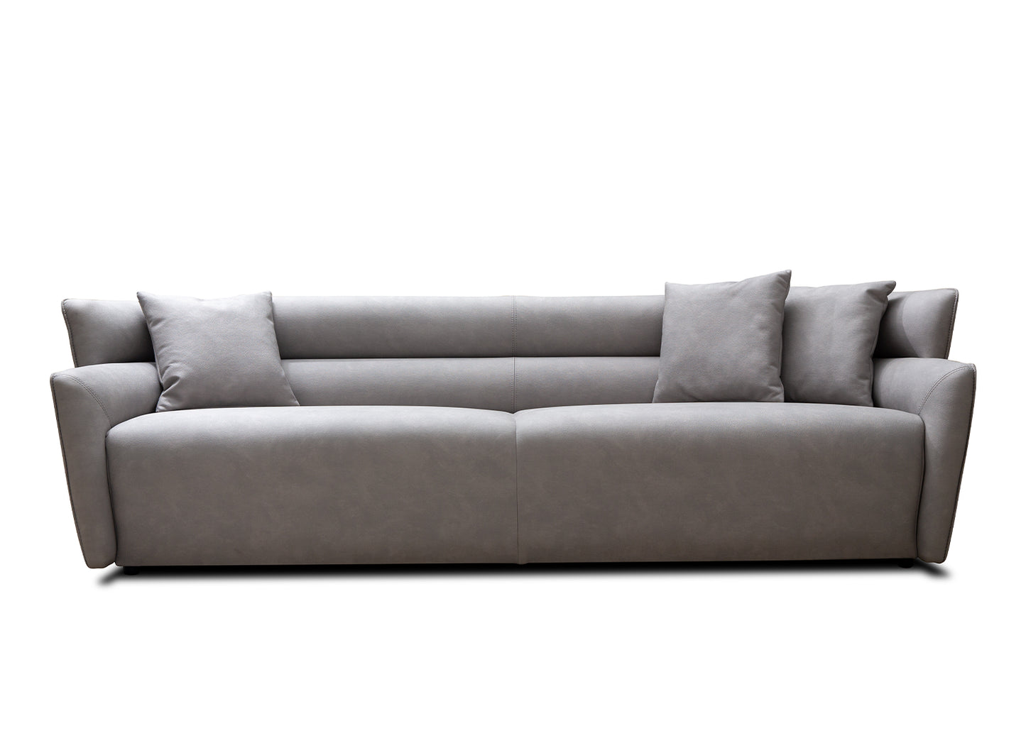 Boss Sofa in Grey Nubuck Leather & Black Legs by Whiteline Modern Living