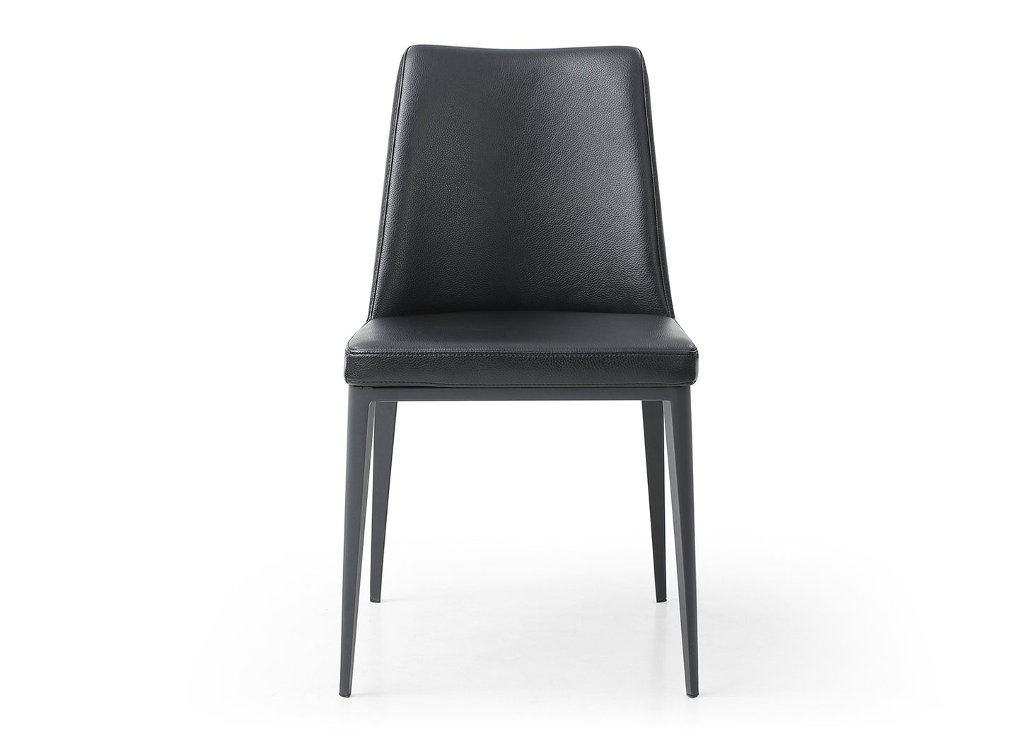 Carrie Dining Chair in Black Eco Leather & Sanded Black Steel by Whiteline Modern Living