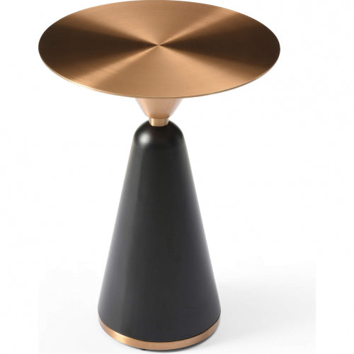 Zora Side Table in Brushed Brass Finish Stainless Steel & Black Metal by Whiteline Modern Living