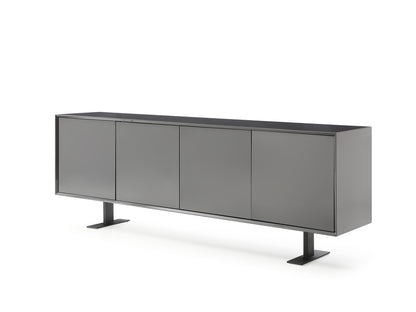 Densy Buffet in High Gloss Dark Grey & Metal by Whiteline Modern Living