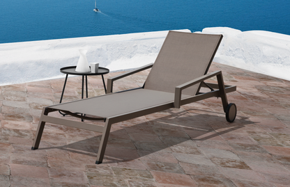 Talon Indoor Outdoor Side Table in Grey Powder Coated Steel by Whiteline Modern Living