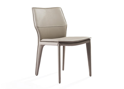 Miranda Dining Chair in Light Grey Leatherette (Set of 2) by Whiteline Modern Living