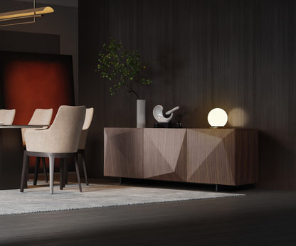 Geneva Buffet in Walnut Veneer Finish & Black Powder Coated Metal by Whiteline Modern Living