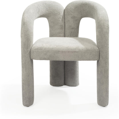 Mirage Dining Arm Chair in Dark Grey Boucle Fabric by Whiteline Modern Living