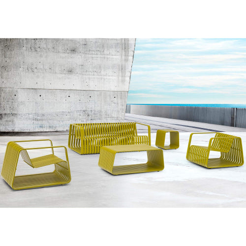 Ocean Indoor Outdoor Side Table in Powder Coated Green Aluminum by Whiteline Modern Living