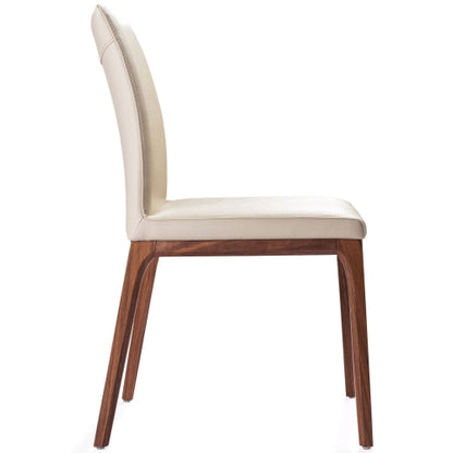 Stella Dining Chair in Taupe Leatherette on Walnut Veneer Base (Set of 2) by Whiteline Modern Living