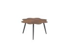 Flora 28" Outdoor Flower Shape Side Table Walnut Finish Laminate & Black by Whiteline Modern Living