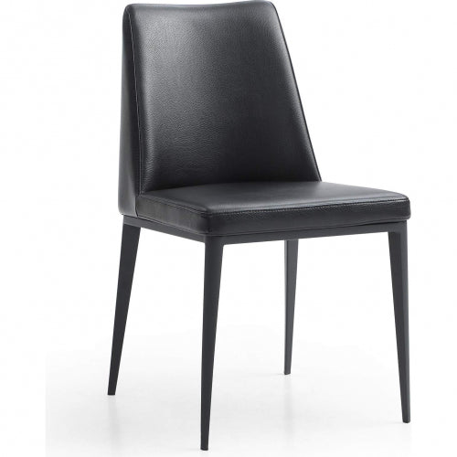 Carrie Dining Chair in Light Grey Eco Leather & Sanded Black Steel by Whiteline Modern Living