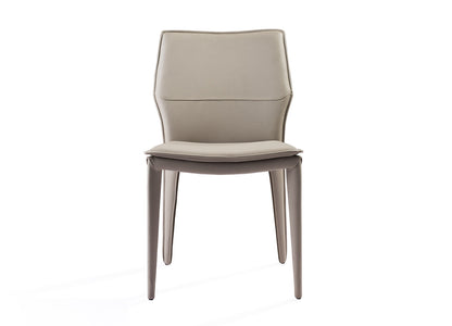 Miranda Dining Chair in Light Grey Leatherette (Set of 2) by Whiteline Modern Living