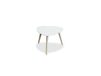 Rowan Indoor Outdoor Small Kidney Side Table in White Aluminum by Whiteline Modern Living