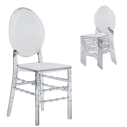 Techni Home Stackable Ghost Style Clear Acrylic Event Chairs - Set of 4