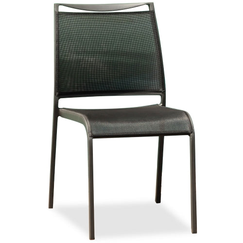 Aloha Indoor Outdoor Dining Chair in Grey Texteline & Aluminum (Set of 2) by Whiteline Modern Living