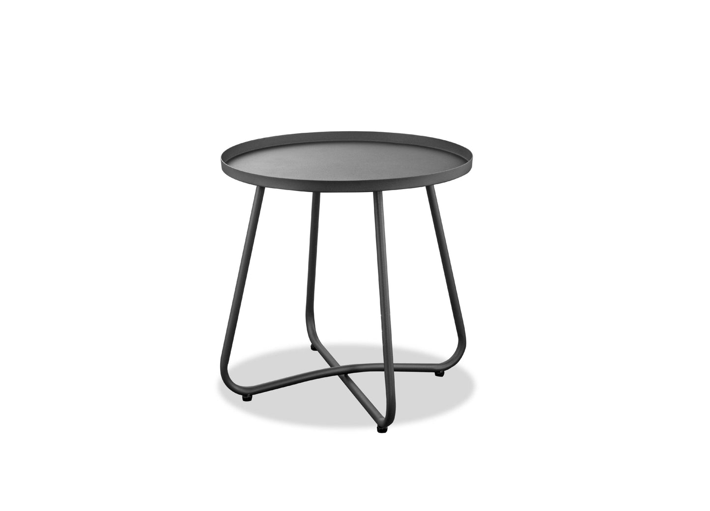 Talon Indoor Outdoor Side Table in Grey Powder Coated Steel by Whiteline Modern Living