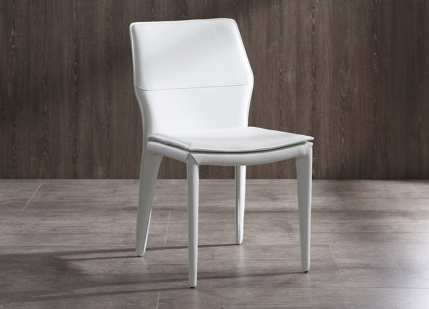 Miranda Dining Chair in White Leatherette (Set of 2) by Whiteline Modern Living