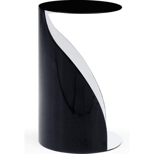 Willie 19"H Side Table in Black & White Metal Outside by Whiteline Modern Living