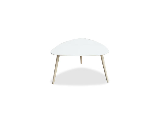 Rowan Indoor Outdoor Large Kidney Side Table in White Aluminum by Whiteline Modern Living