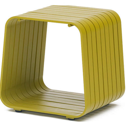 Ocean Indoor Outdoor Side Table in Powder Coated Green Aluminum by Whiteline Modern Living