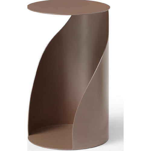 Willie 19"H Side Table in Gold Powder Coated Metal by Whiteline Modern Living