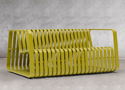 Ocean Indoor Outdoor Sofa in Powder Coated Green Aluminum by Whiteline Modern Living