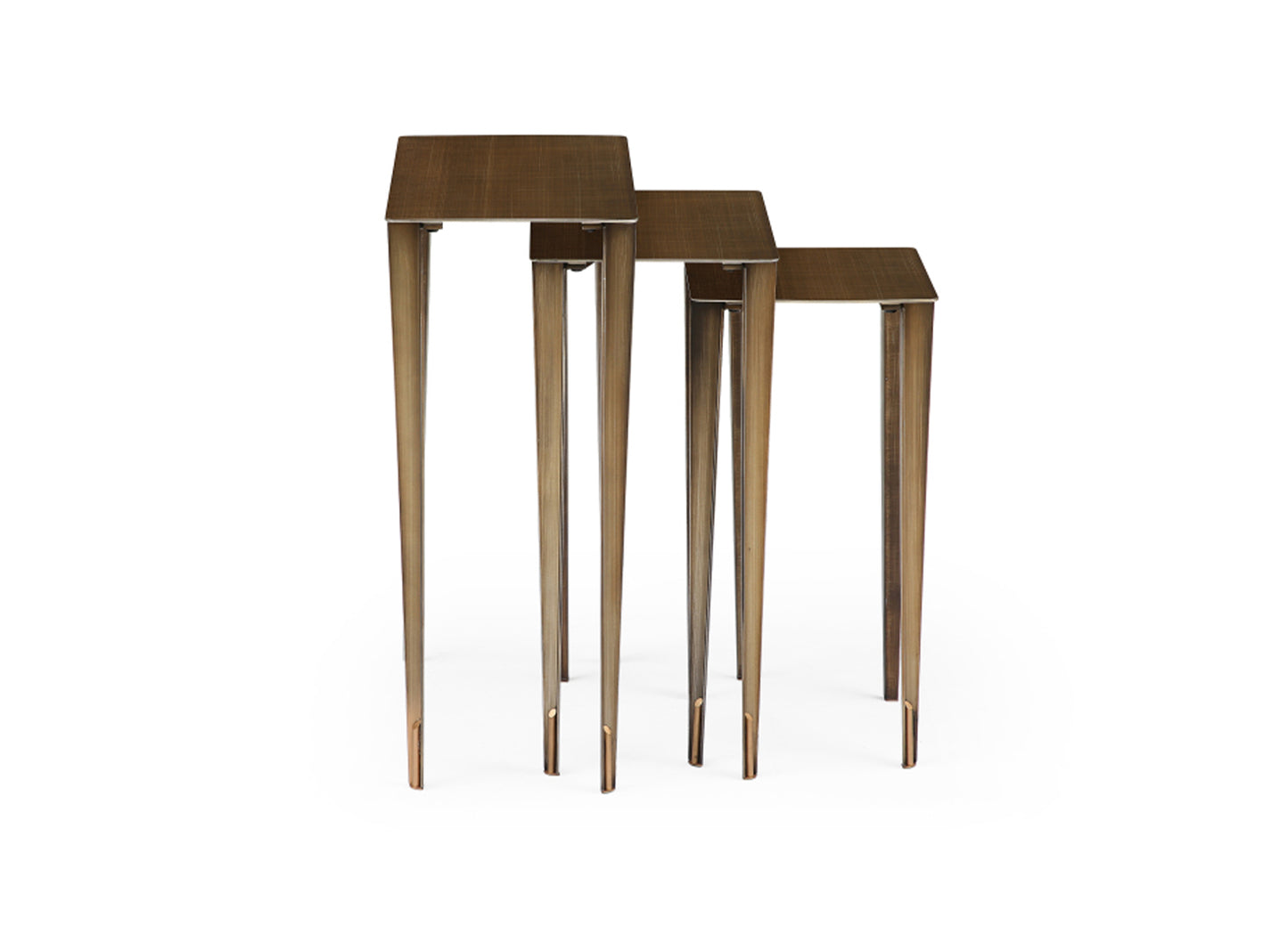 Nia 22"H Nest Side Table in Brushed Bronze & Gold by Whiteline Modern Living