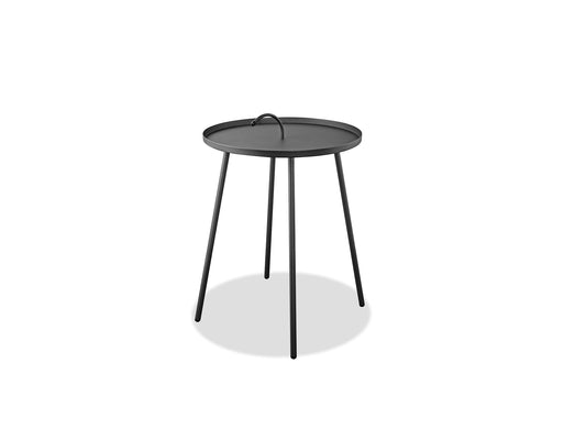 Jett Indoor Outdoor Side Table w/ Handle in Grey Steel by Whiteline Modern Living