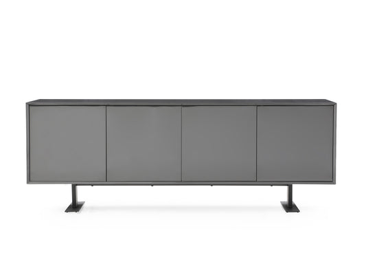 Densy Buffet in High Gloss Dark Grey & Metal by Whiteline Modern Living