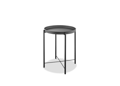 Drake Indoor Outdoor Round Side Table in Grey Steel by Whiteline Modern Living