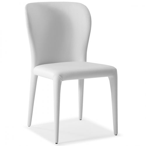 Hazel Dining Chair in White Leatherette (Set of 2) by Whiteline Modern Living