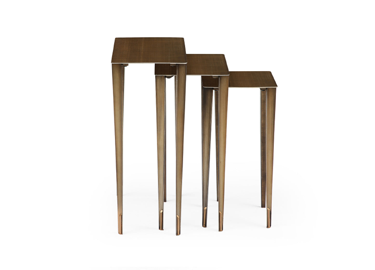 Nia 24"H Nest Side Table in Brushed Bronze & Gold Metal by Whiteline Modern Living